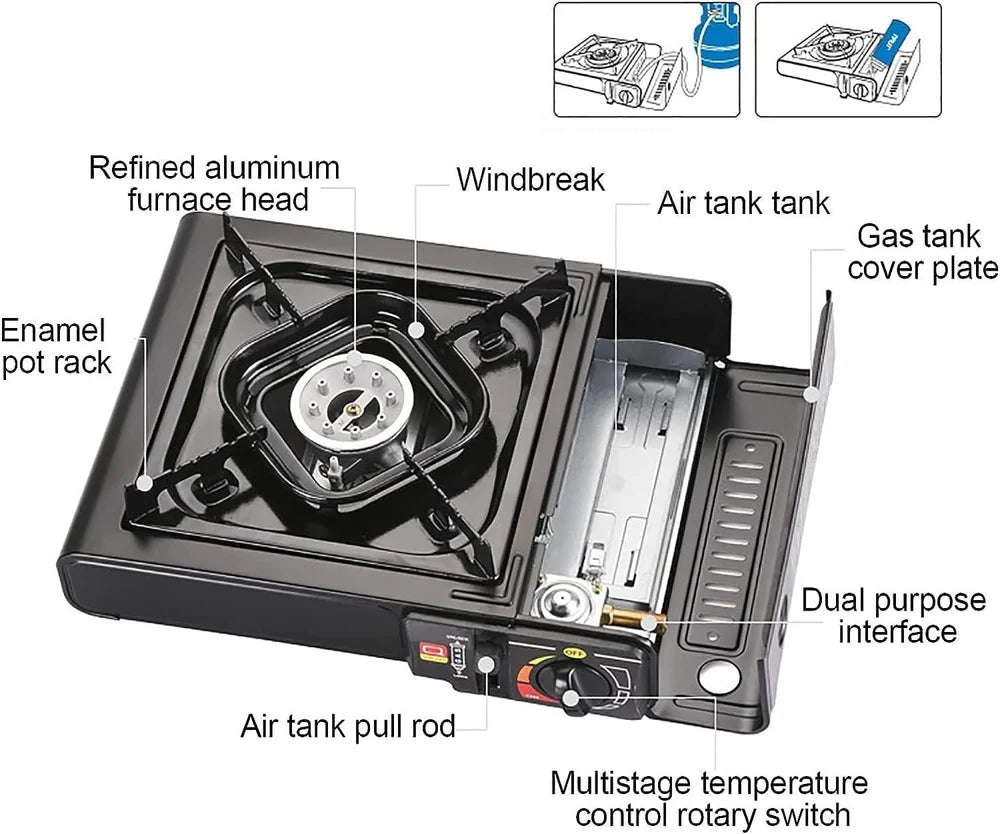 Portable Camping Gas Stove Cooking Gas burner with Carrying Case